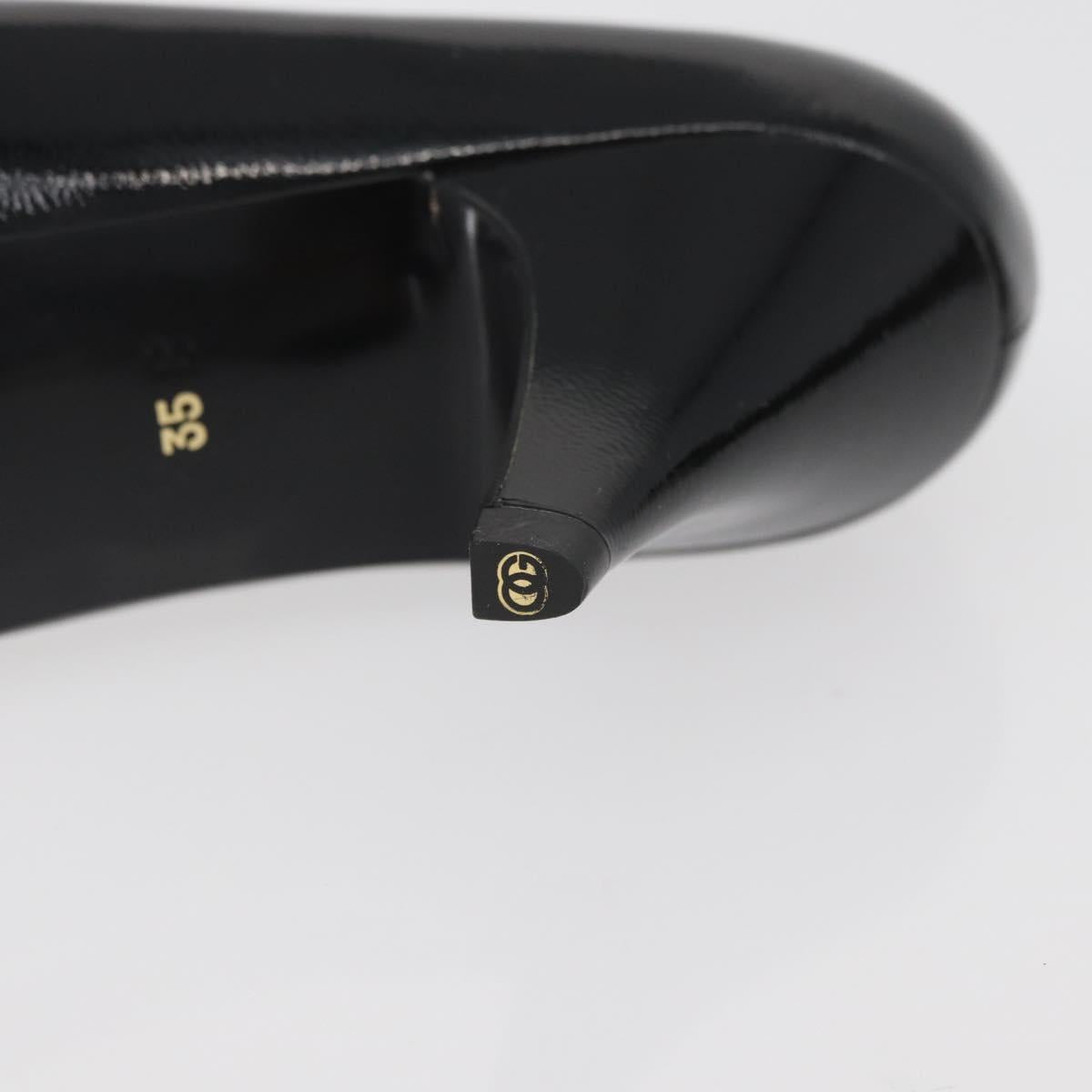 GIVENCHY Heel Patent leather Black Gold Auth ti3934