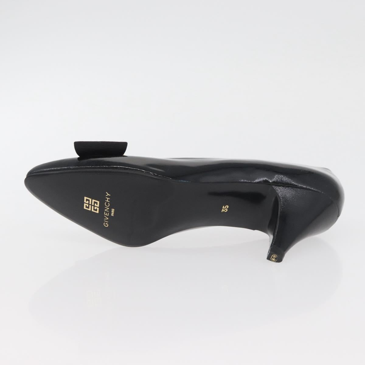 GIVENCHY Heel Patent leather Black Gold Auth ti3934