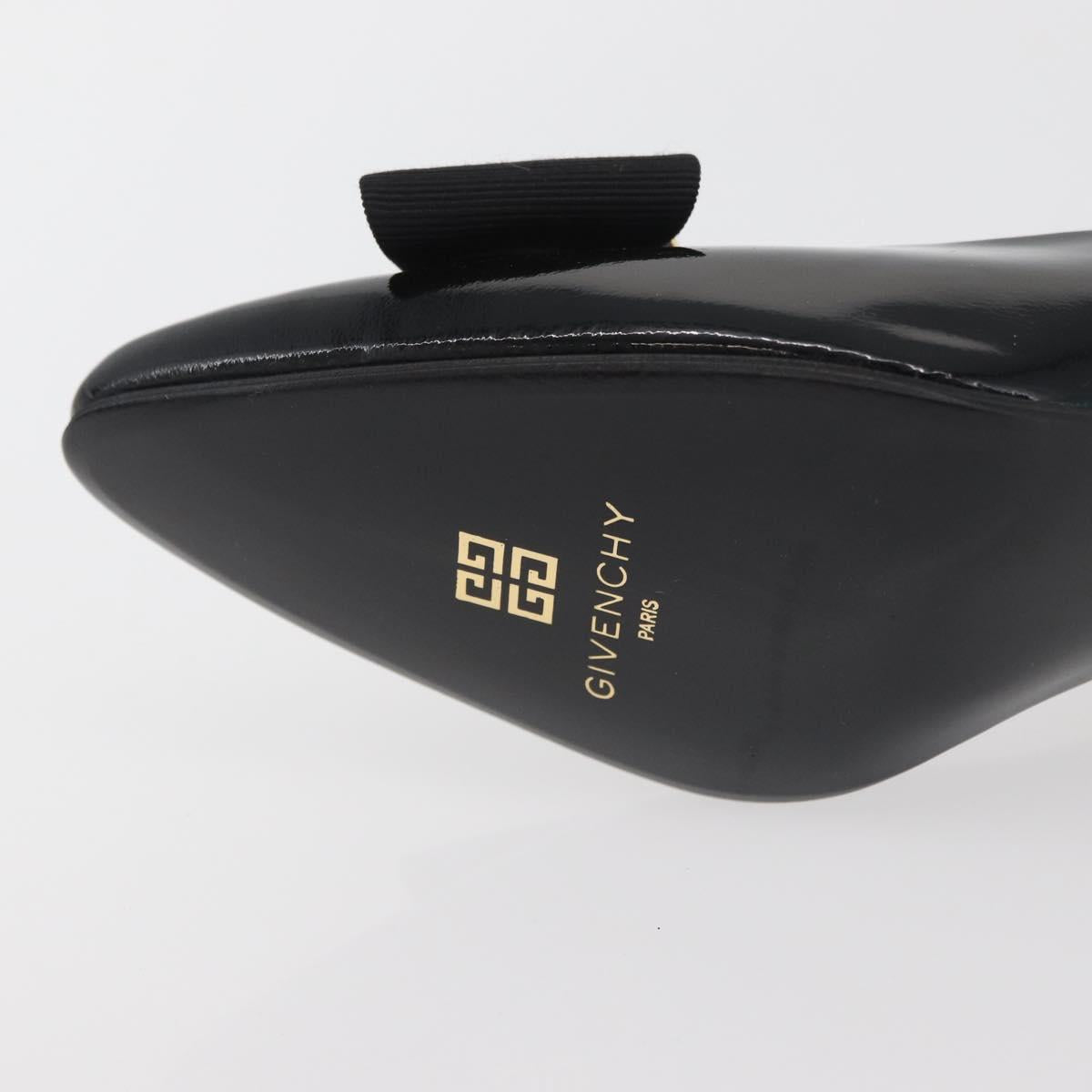 GIVENCHY Heel Patent leather Black Gold Auth ti3934
