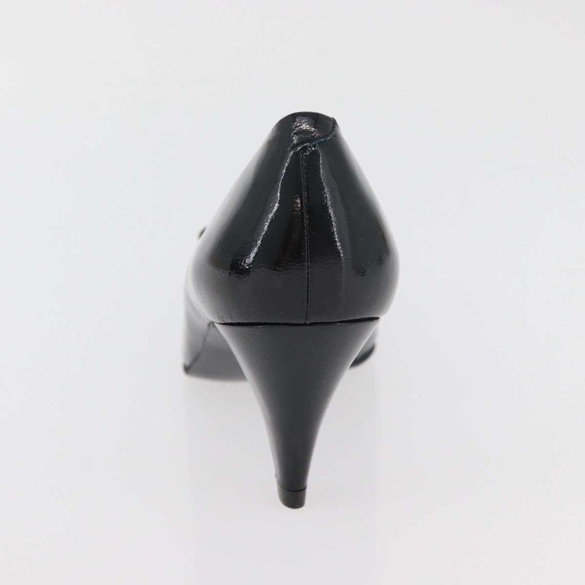 GIVENCHY Heel Patent leather Black Gold Auth ti3934