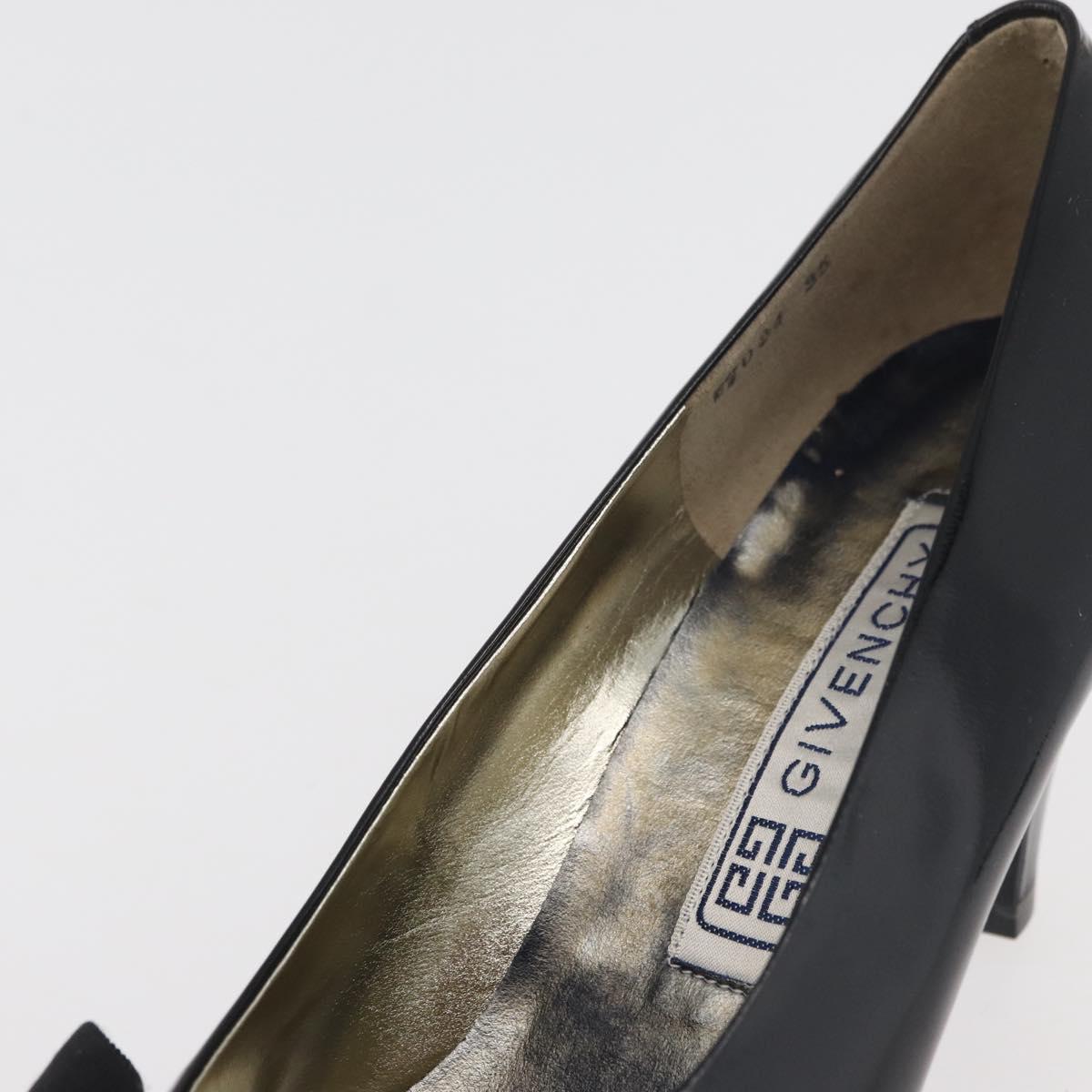 GIVENCHY Heel Patent leather Black Gold Auth ti3934