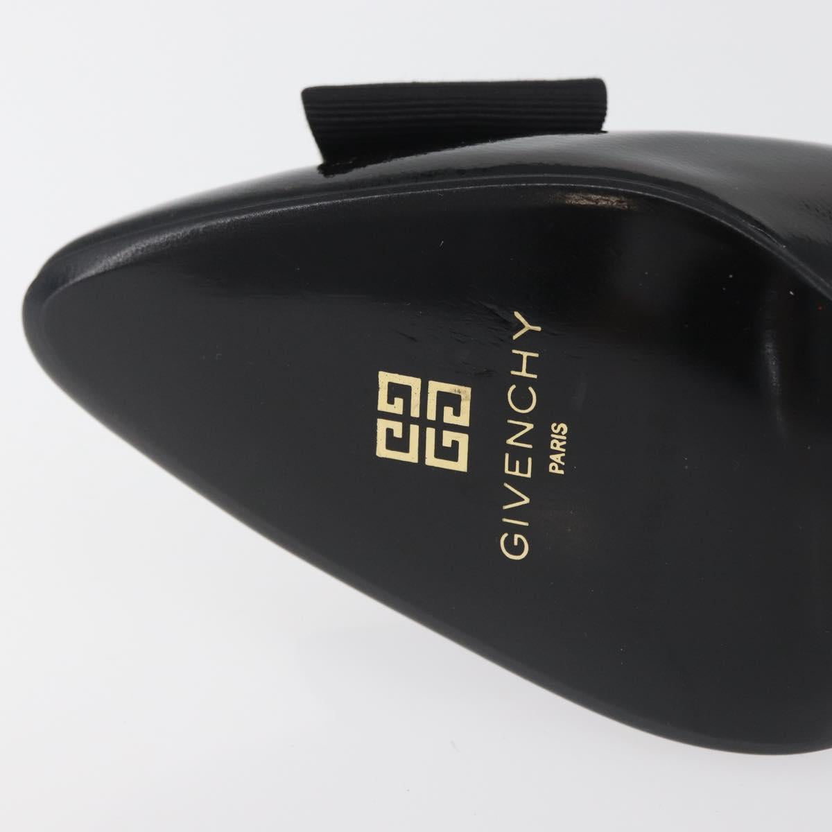 GIVENCHY Heel Patent leather Black Gold Auth ti3934