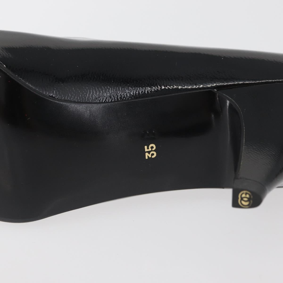 GIVENCHY Heel Patent leather Black Gold Auth ti3934