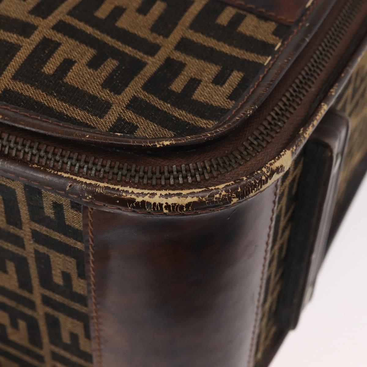 FENDI Zucca Canvas Trunk Black Brown Auth ti3936A