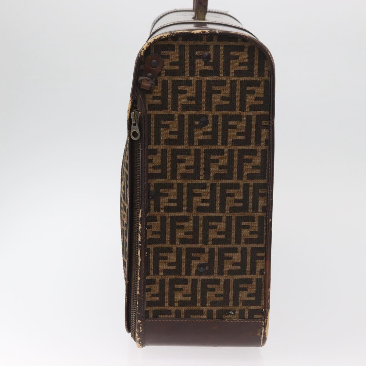FENDI Zucca Canvas Trunk Black Brown Auth ti3936A