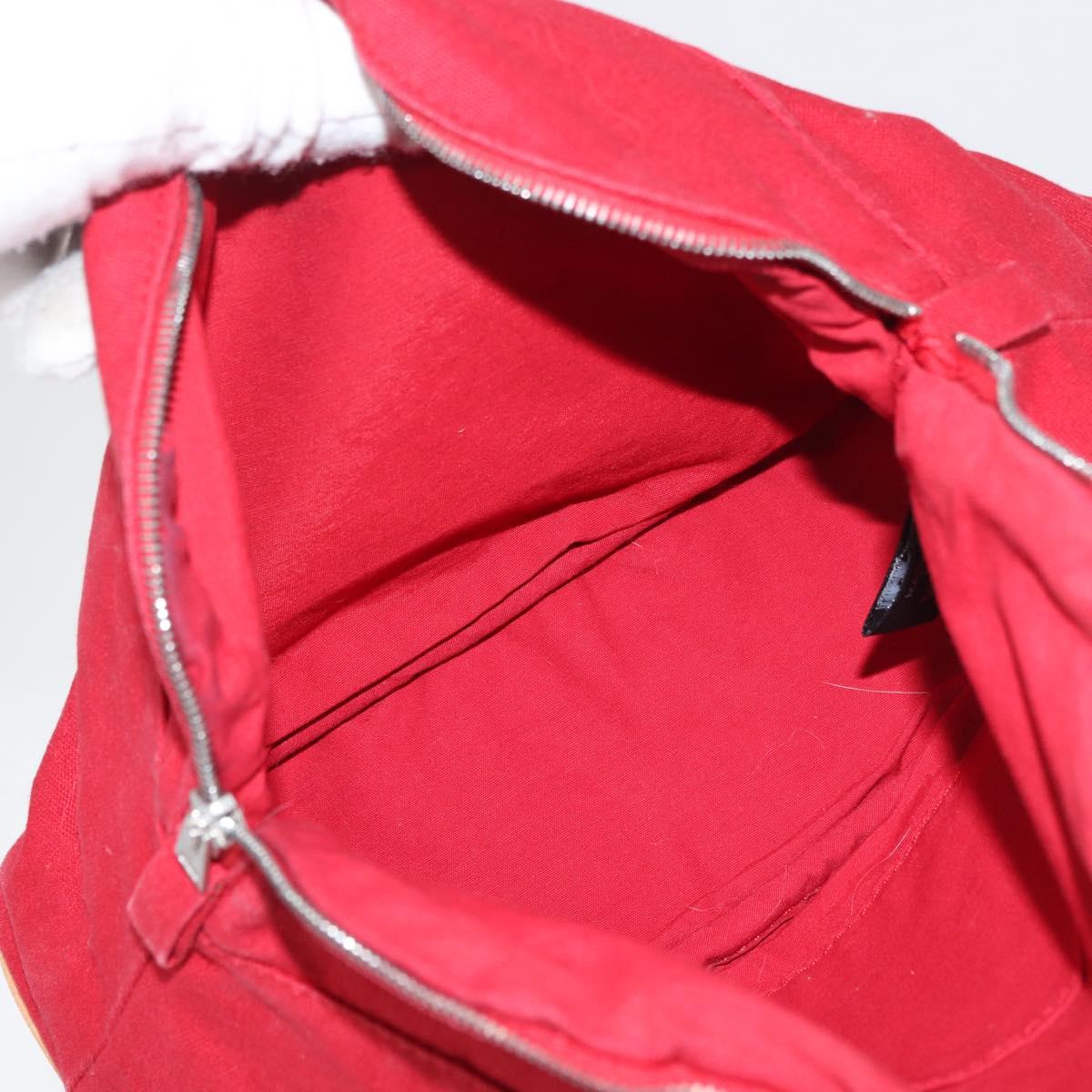 HERMES Bolide Pouch cotton 2 Set Red Auth ti3937