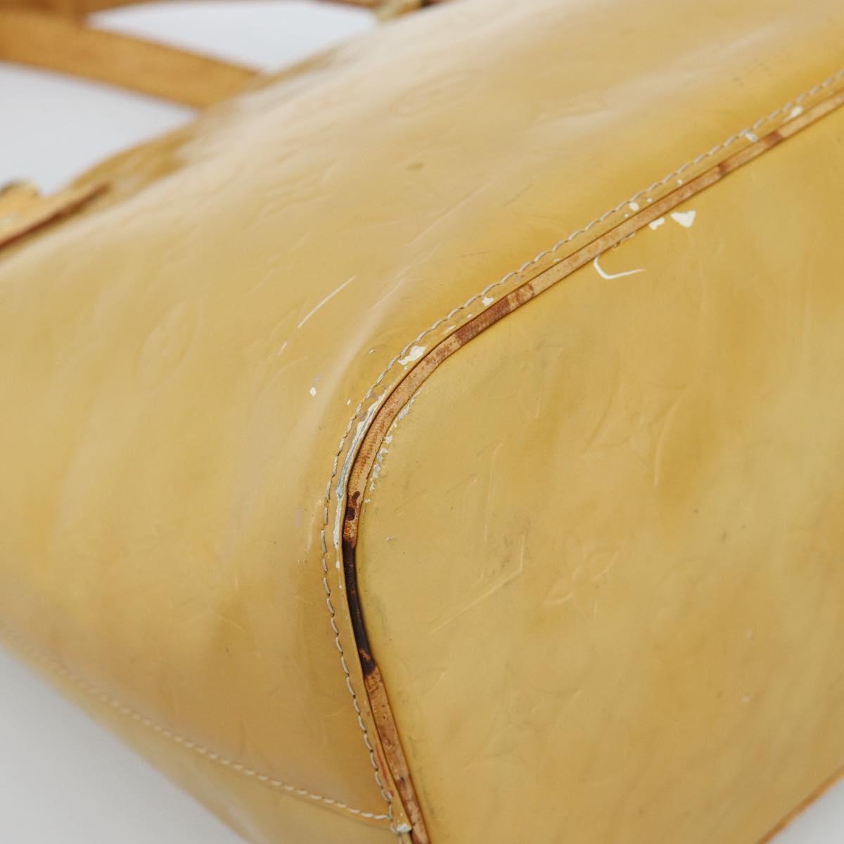 LOUIS VUITTON Monogram Vernis Houston Hand Bag Beige M91004 LV Auth ti3941