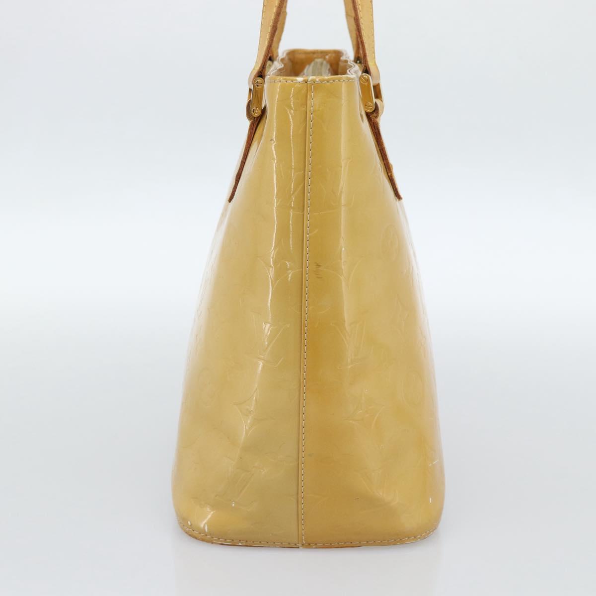 LOUIS VUITTON Monogram Vernis Houston Hand Bag Beige M91004 LV Auth ti3941