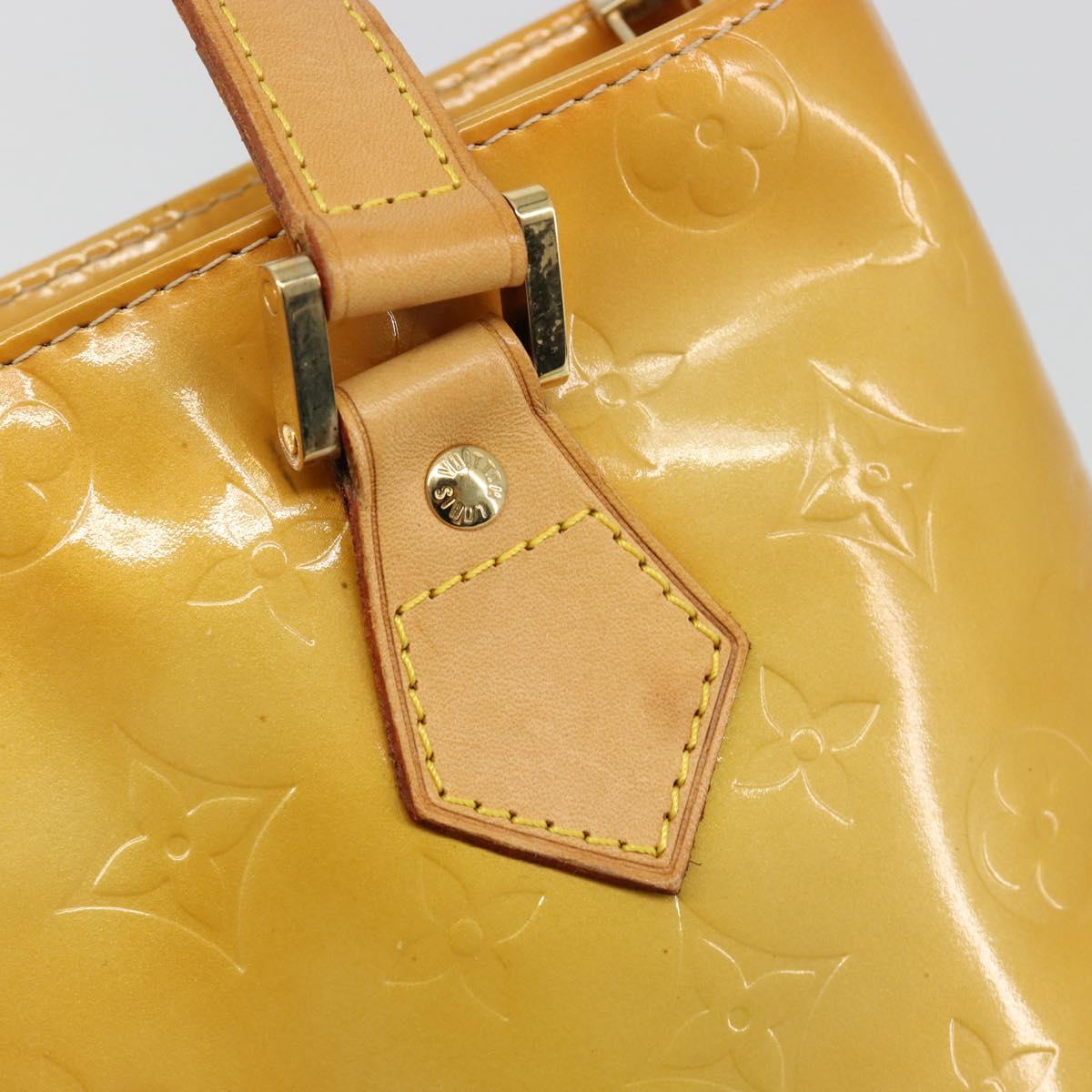 LOUIS VUITTON Monogram Vernis Houston Hand Bag Beige M91004 LV Auth ti3942