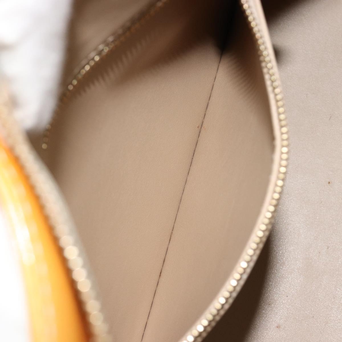 LOUIS VUITTON Monogram Vernis Houston Hand Bag Beige M91004 LV Auth ti3942
