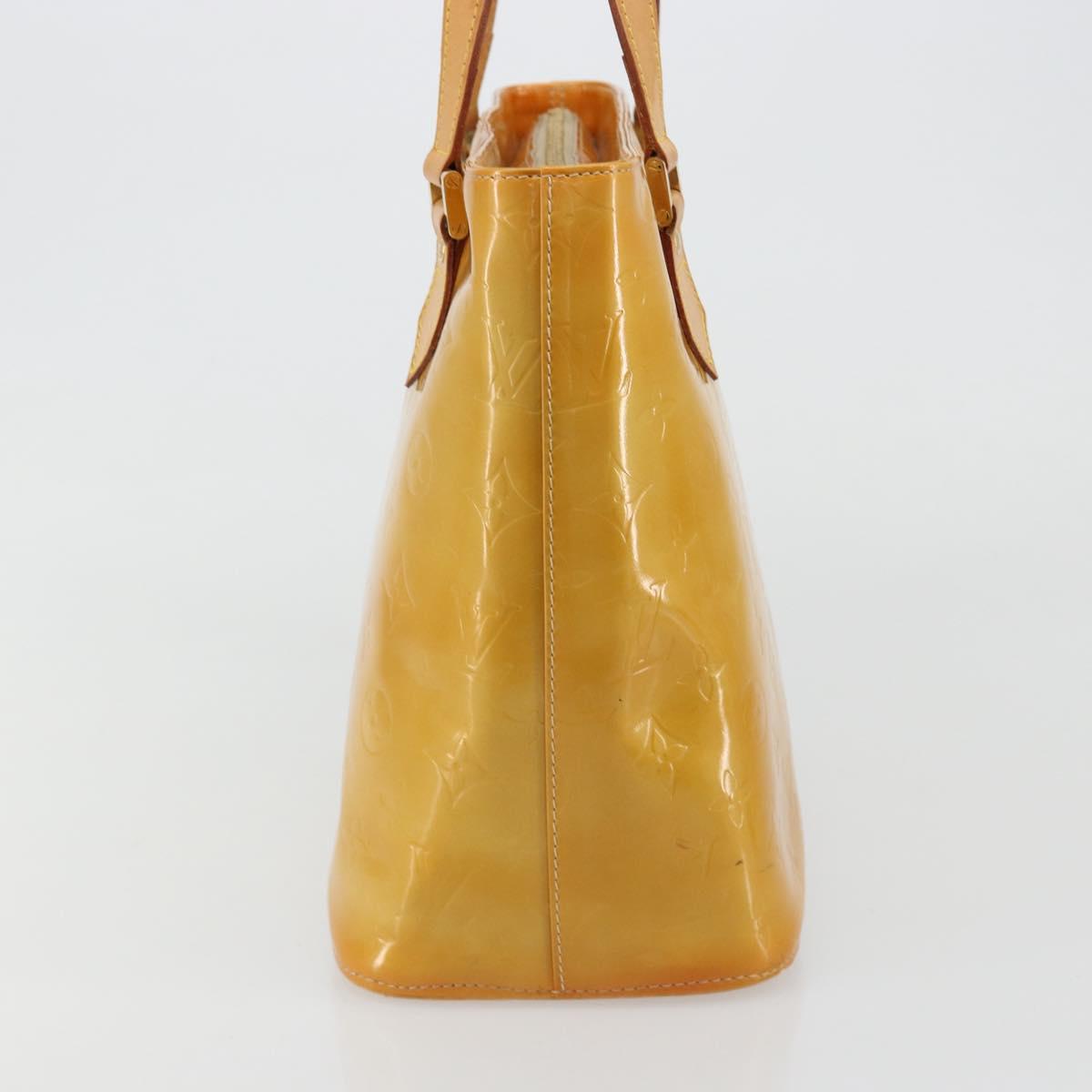 LOUIS VUITTON Monogram Vernis Houston Hand Bag Beige M91004 LV Auth ti3942