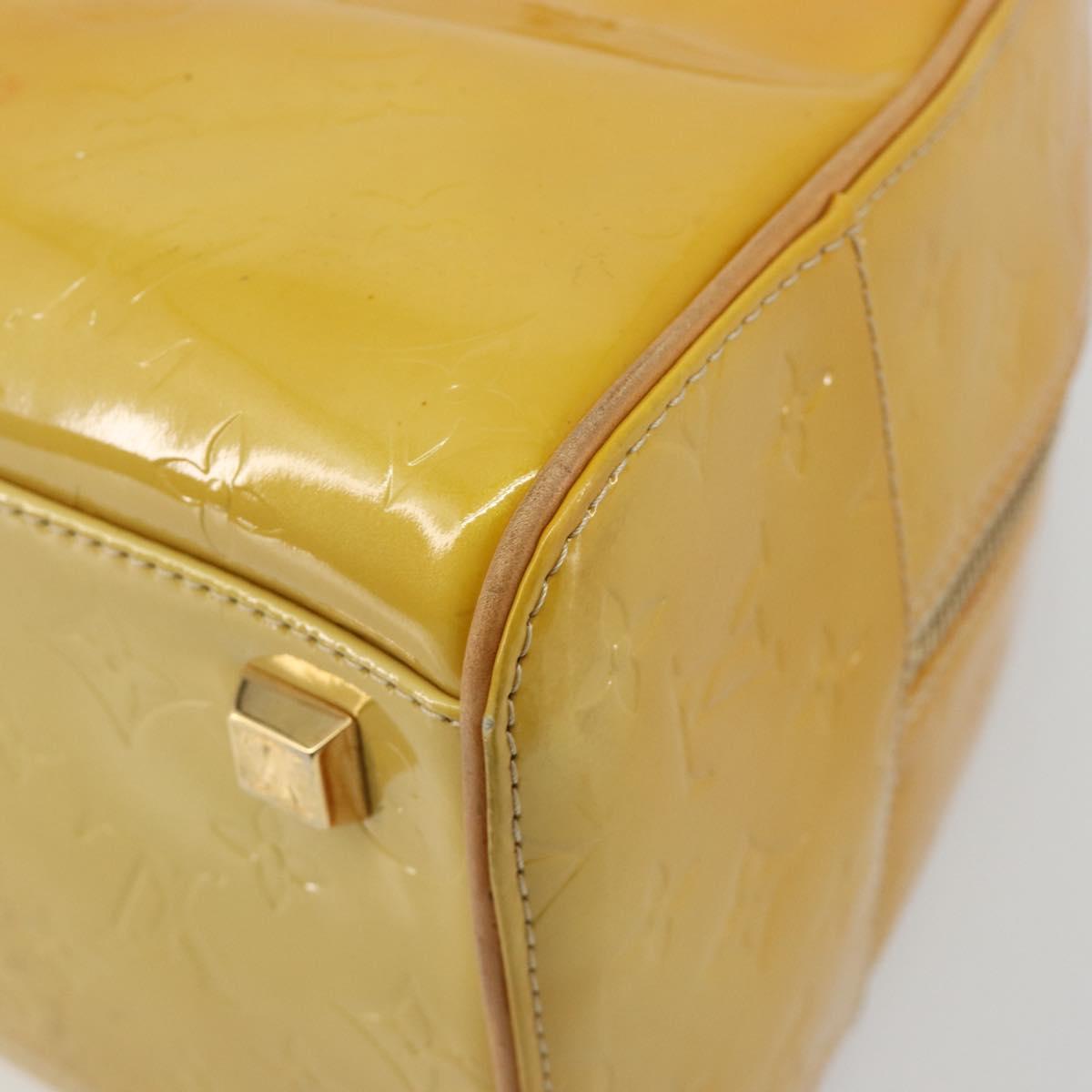 LOUIS VUITTON Monogram Vernis Tompkins Square Bag Beige M91149 LV Auth ti3943