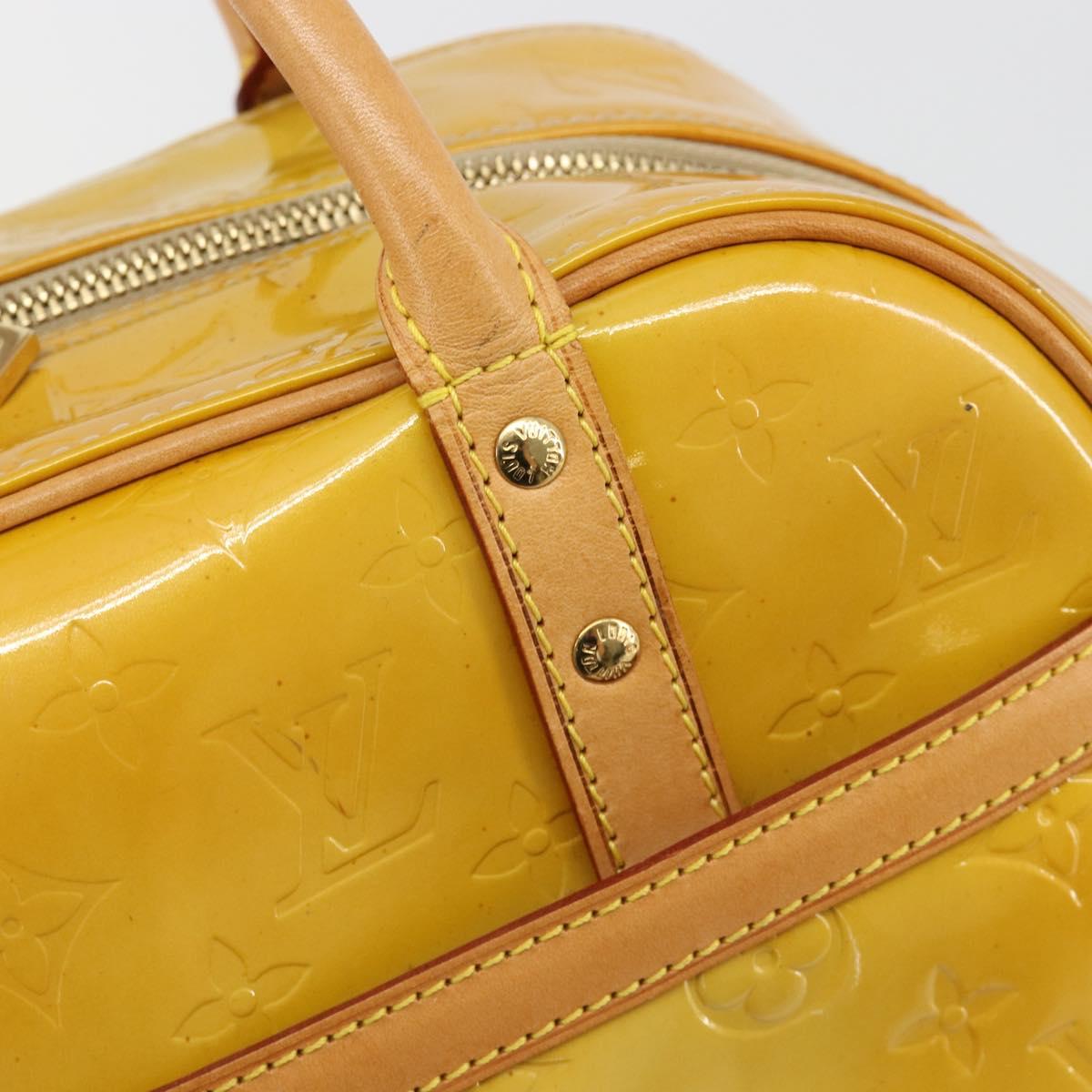 LOUIS VUITTON Monogram Vernis Tompkins Square Bag Beige M91149 LV Auth ti3943