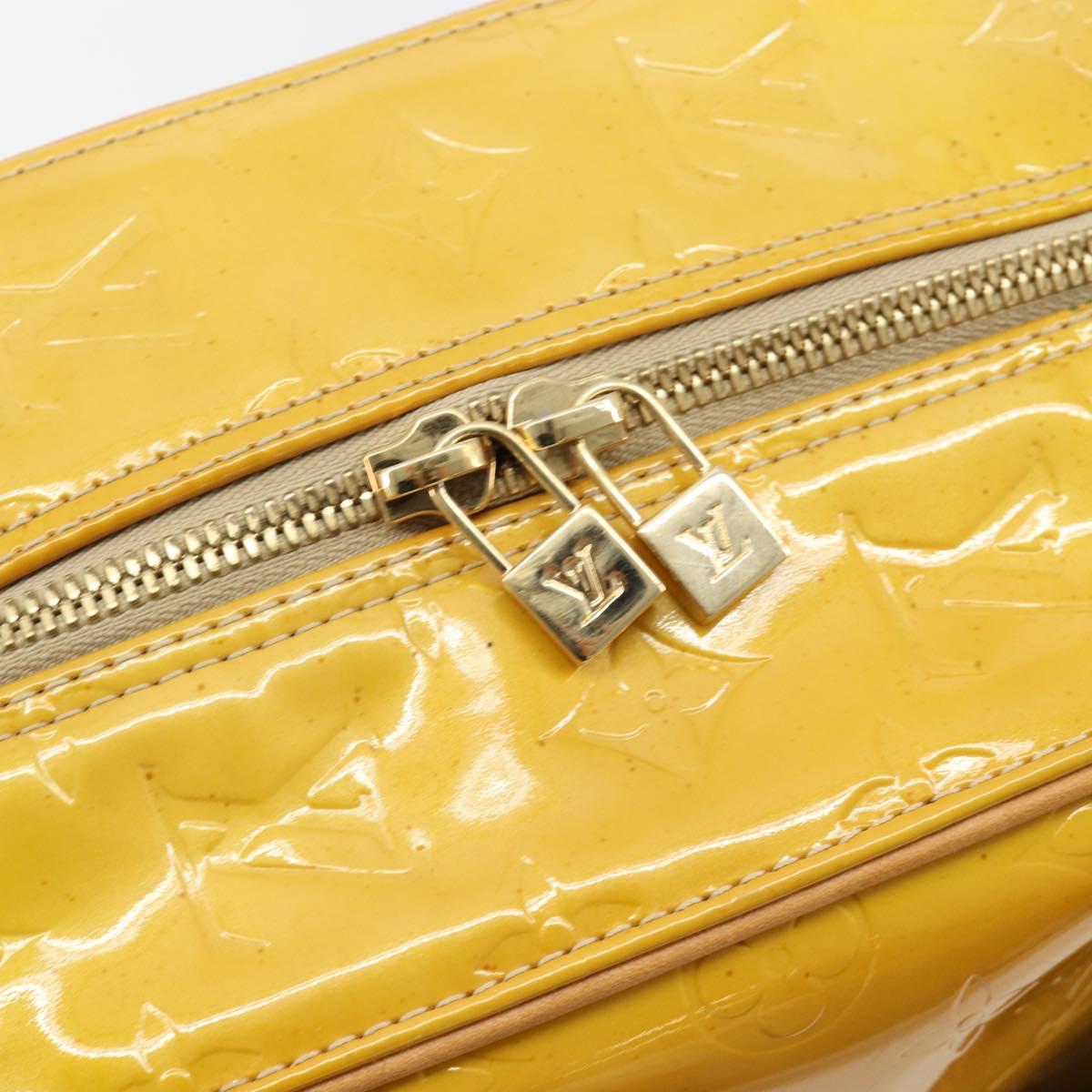 LOUIS VUITTON Monogram Vernis Tompkins Square Bag Beige M91149 LV Auth ti3943