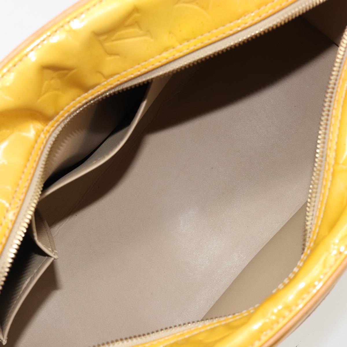 LOUIS VUITTON Monogram Vernis Tompkins Square Bag Beige M91149 LV Auth ti3943