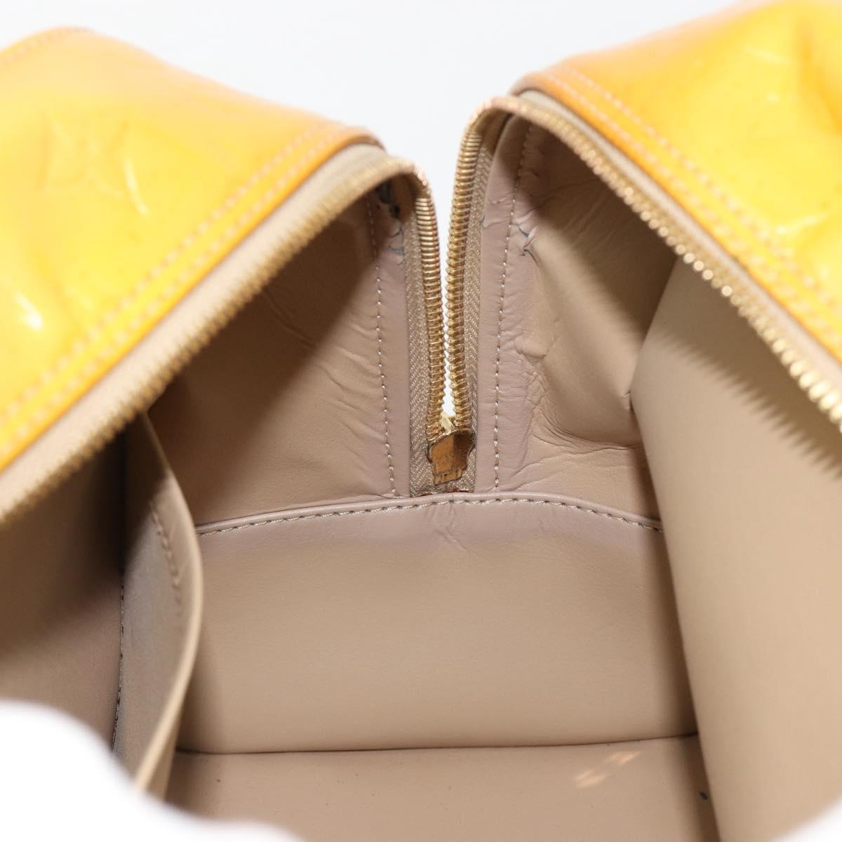 LOUIS VUITTON Monogram Vernis Tompkins Square Bag Beige M91149 LV Auth ti3943