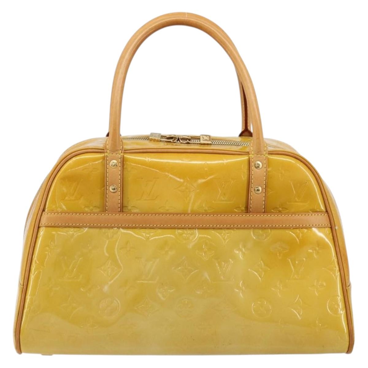 LOUIS VUITTON Monogram Vernis Tompkins Square Bag Beige M91149 LV Auth ti3943