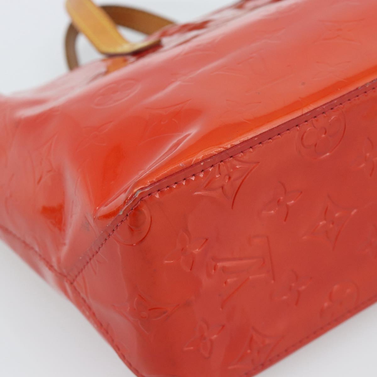 LOUIS VUITTON Monogram Vernis Reade PM Hand Bag Red Rouge M91088 LV Auth ti3944