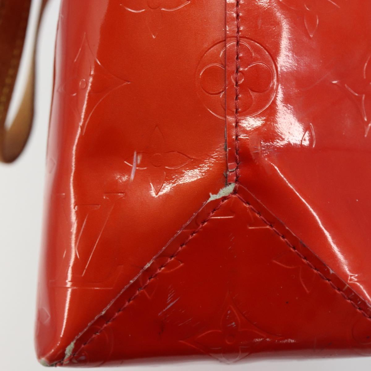 LOUIS VUITTON Monogram Vernis Reade PM Hand Bag Red Rouge M91088 LV Auth ti3945
