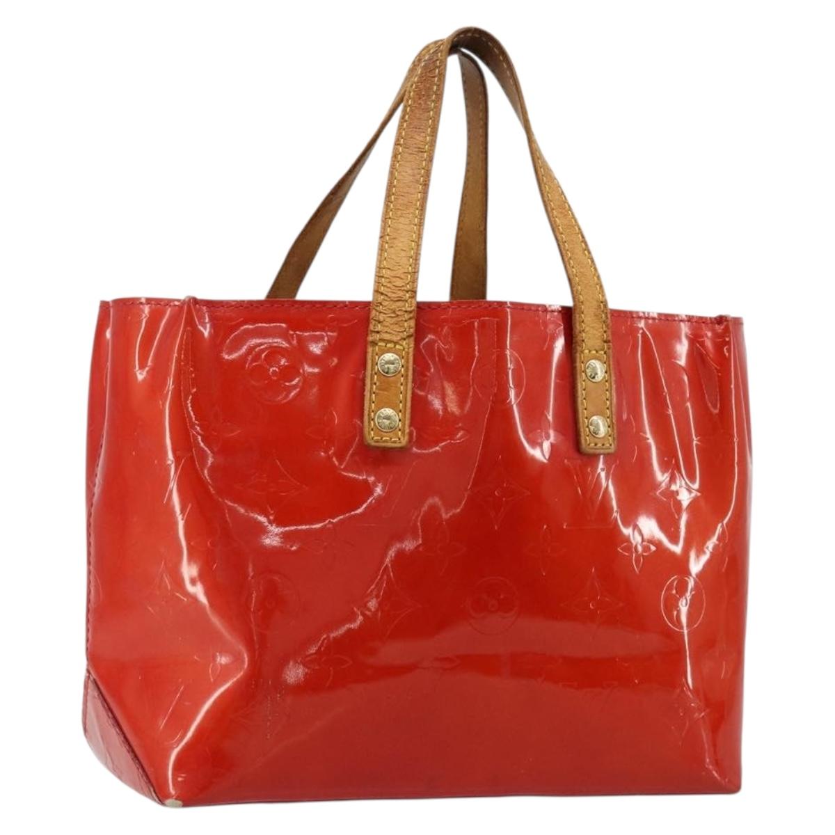 LOUIS VUITTON Monogram Vernis Reade PM Hand Bag Red Rouge M91088 LV Auth ti3945