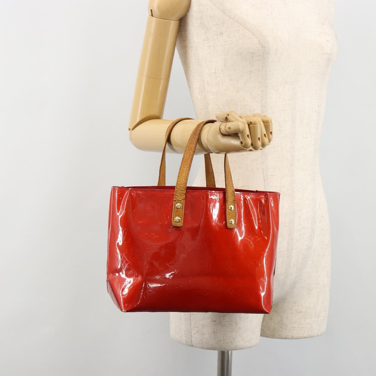 LOUIS VUITTON Monogram Vernis Reade PM Hand Bag Red Rouge M91088 LV Auth ti3945