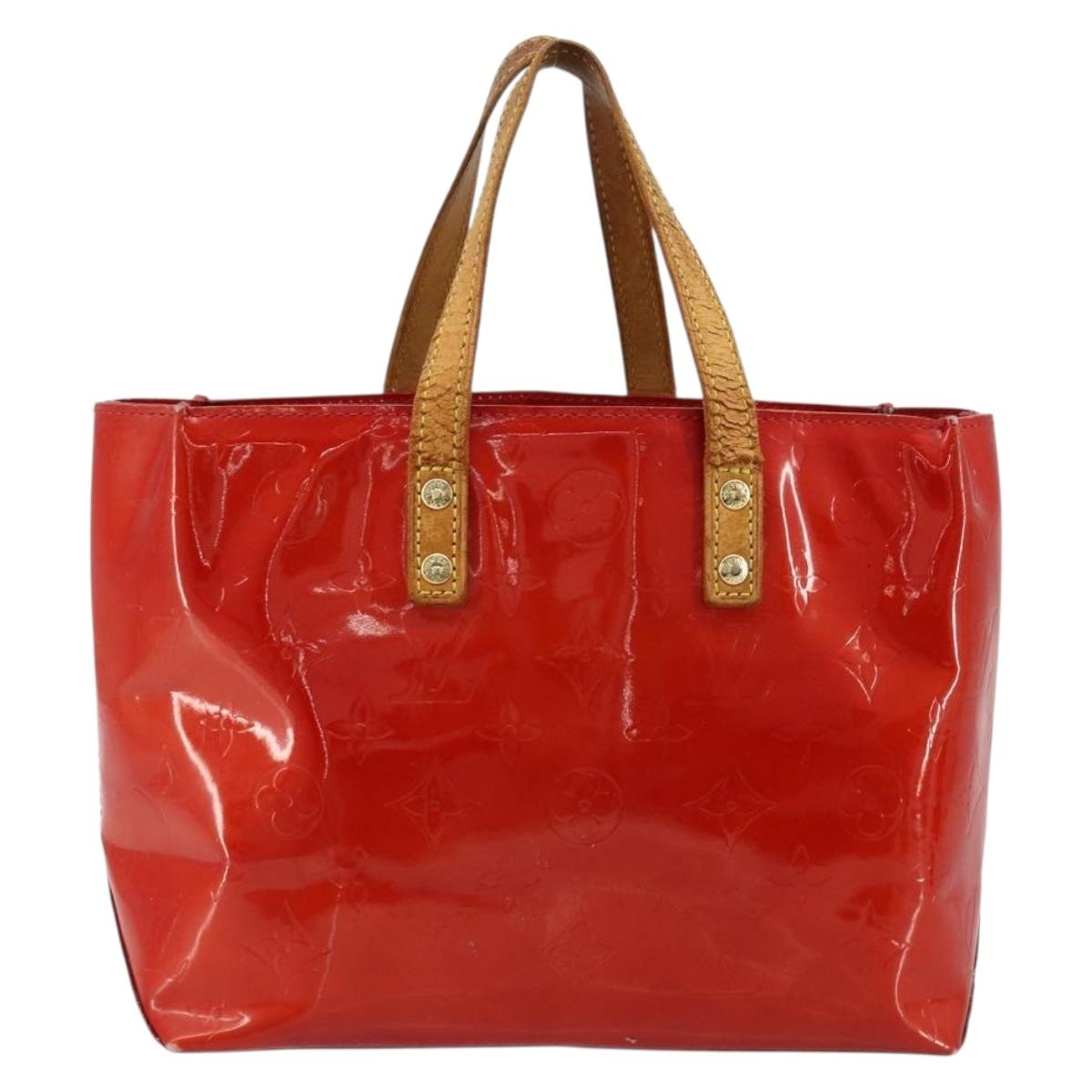 LOUIS VUITTON Monogram Vernis Reade PM Hand Bag Red Rouge M91088 LV Auth ti3945