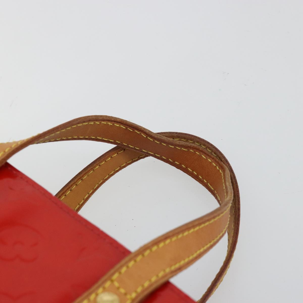LOUIS VUITTON Monogram Vernis Reade PM Hand Bag Red Rouge M91088 LV Auth ti3946