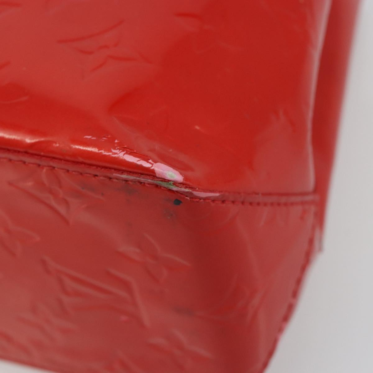 LOUIS VUITTON Monogram Vernis Reade PM Hand Bag Red Rouge M91088 LV Auth ti3946