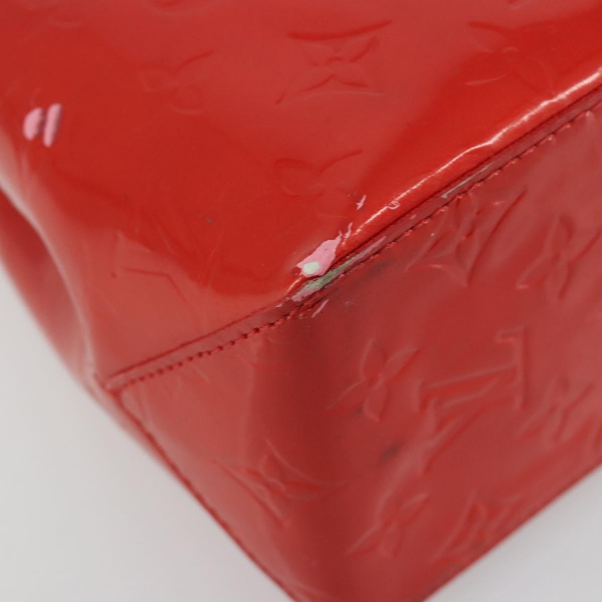 LOUIS VUITTON Monogram Vernis Reade PM Hand Bag Red Rouge M91088 LV Auth ti3946
