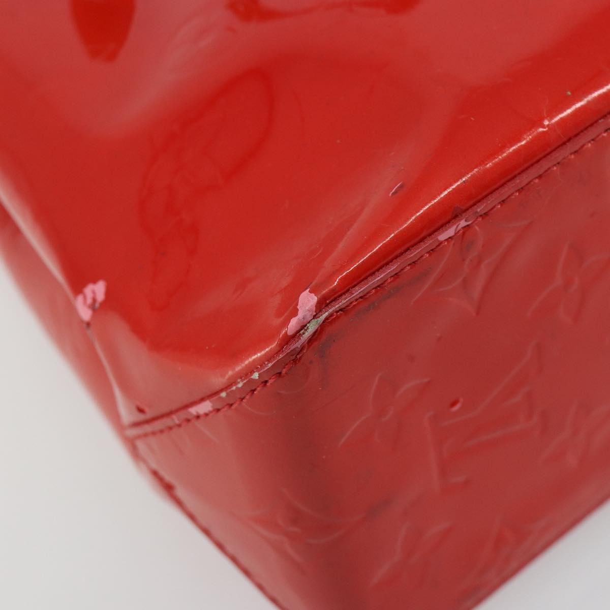 LOUIS VUITTON Monogram Vernis Reade PM Hand Bag Red Rouge M91088 LV Auth ti3946