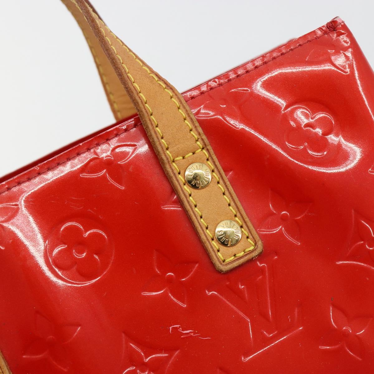 LOUIS VUITTON Monogram Vernis Reade PM Hand Bag Red Rouge M91088 LV Auth ti3946