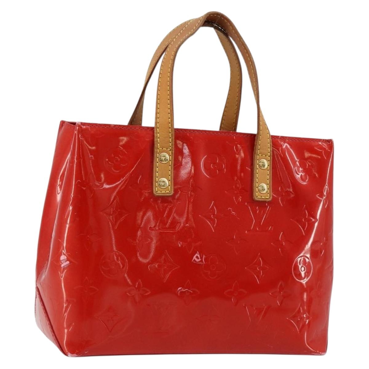 LOUIS VUITTON Monogram Vernis Reade PM Hand Bag Red Rouge M91088 LV Auth ti3946
