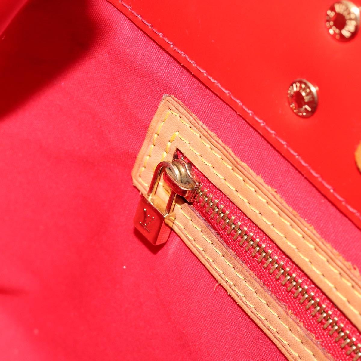 LOUIS VUITTON Monogram Vernis Reade PM Hand Bag Red Rouge M91088 LV Auth ti3946