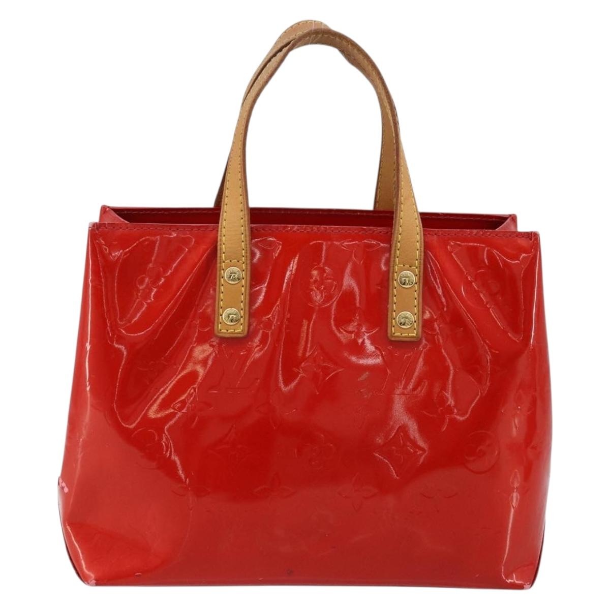 LOUIS VUITTON Monogram Vernis Reade PM Hand Bag Red Rouge M91088 LV Auth ti3946
