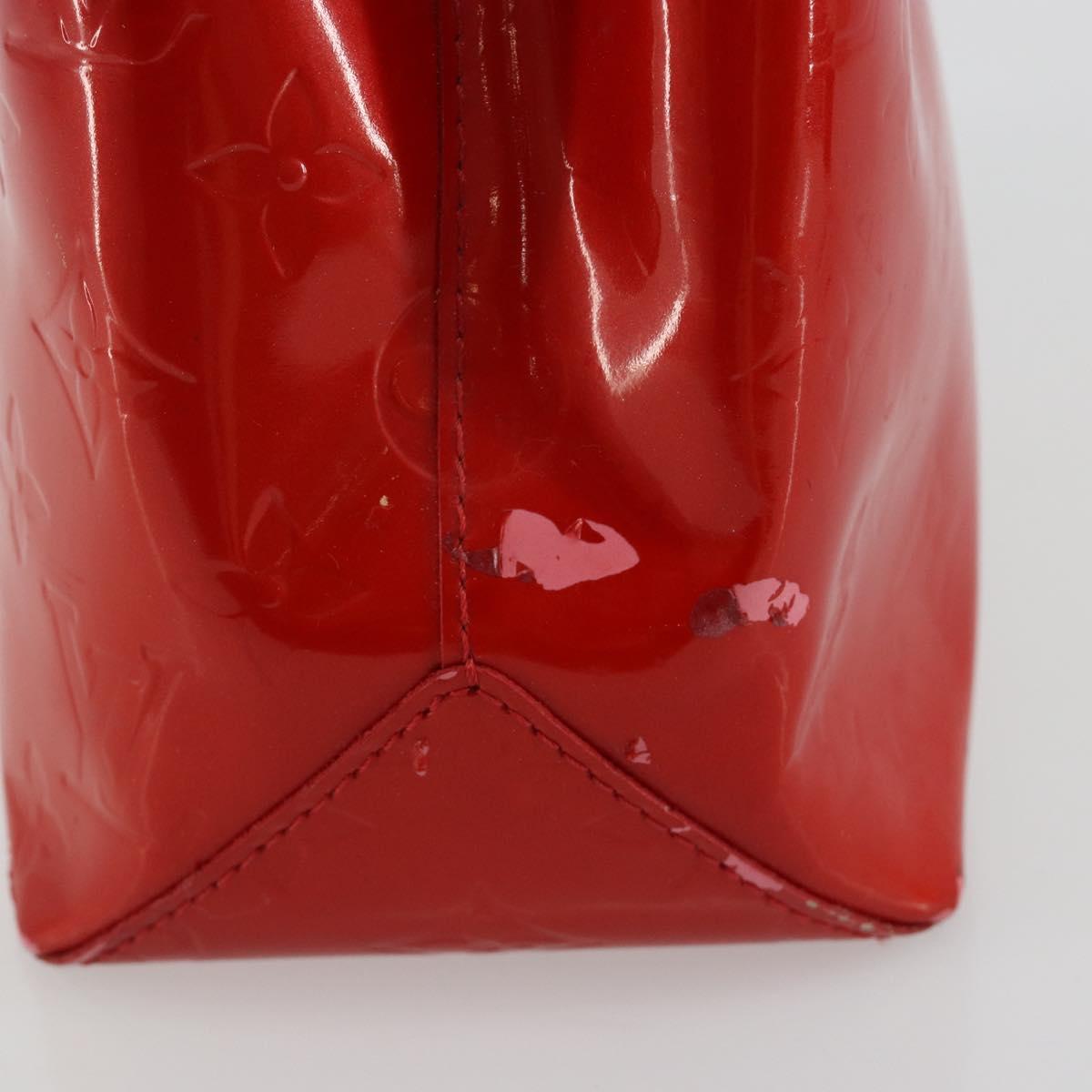 LOUIS VUITTON Monogram Vernis Reade PM Hand Bag Red Rouge M91088 LV Auth ti3946
