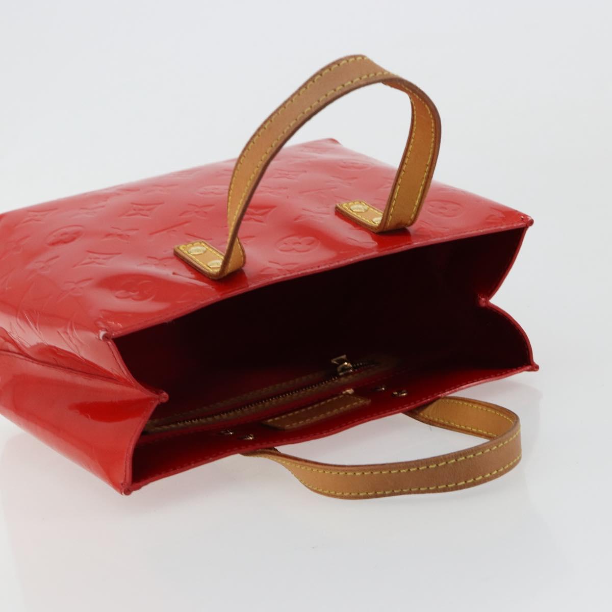 LOUIS VUITTON Monogram Vernis Reade PM Hand Bag Red Rouge M91088 LV Auth ti3946