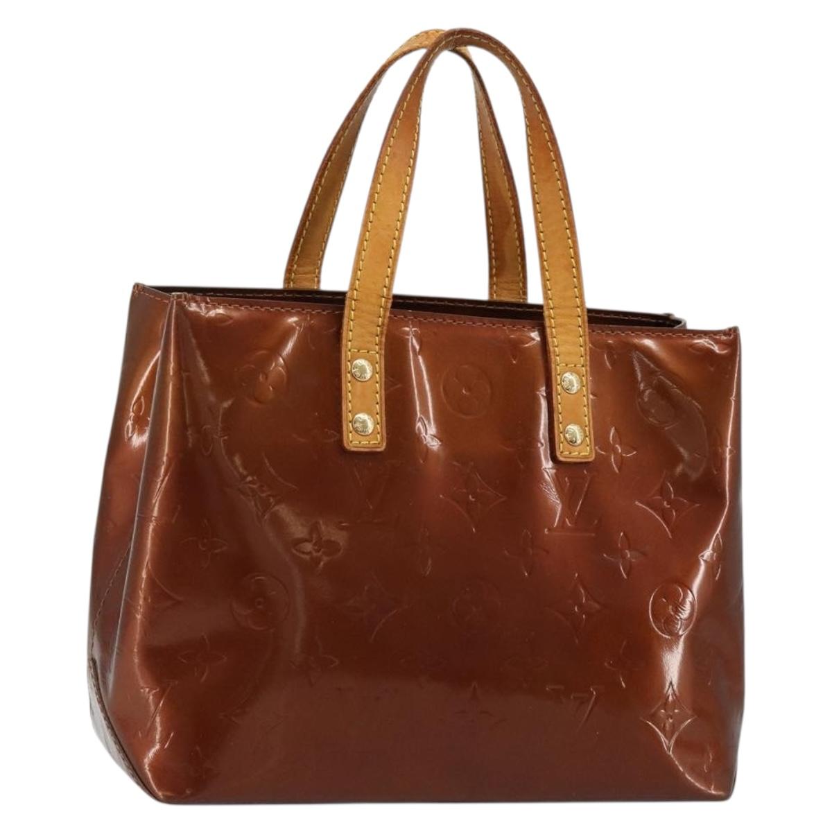 LOUIS VUITTON Monogram Vernis Reade PM Hand Bag Bronze M91146 LV Auth ti3947