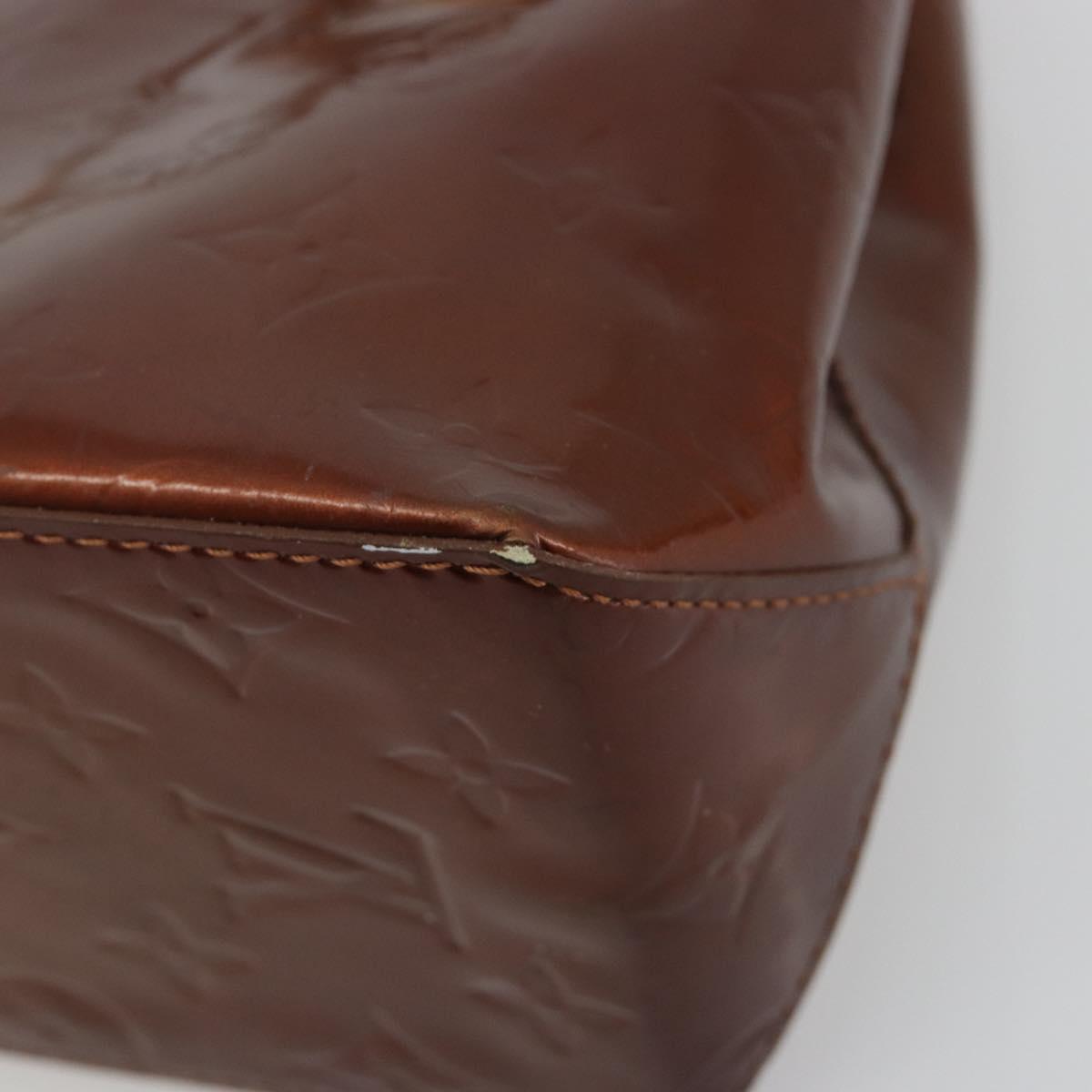 LOUIS VUITTON Monogram Vernis Reade PM Hand Bag Bronze M91146 LV Auth ti3947