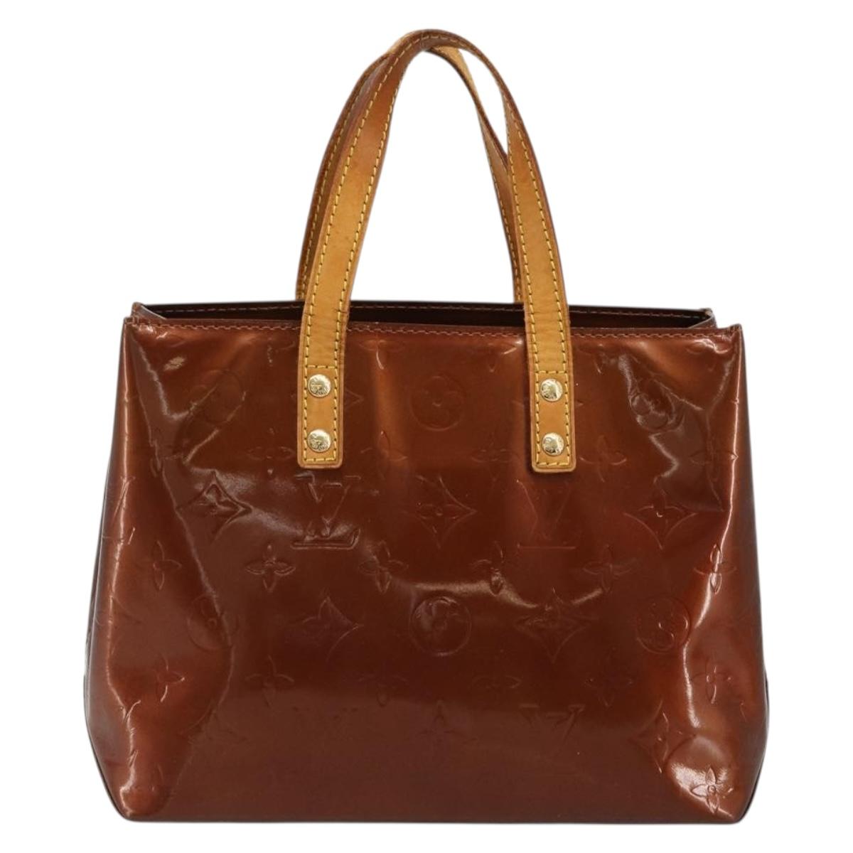 LOUIS VUITTON Monogram Vernis Reade PM Hand Bag Bronze M91146 LV Auth ti3947