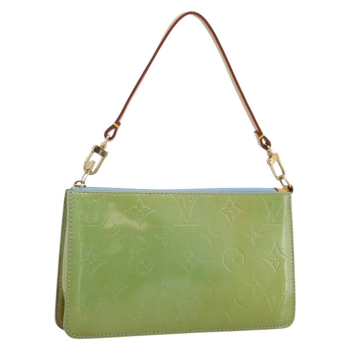LOUIS VUITTON Monogram Vernis Lexington Pouch Baby Blue M91011 LV Auth ti3948