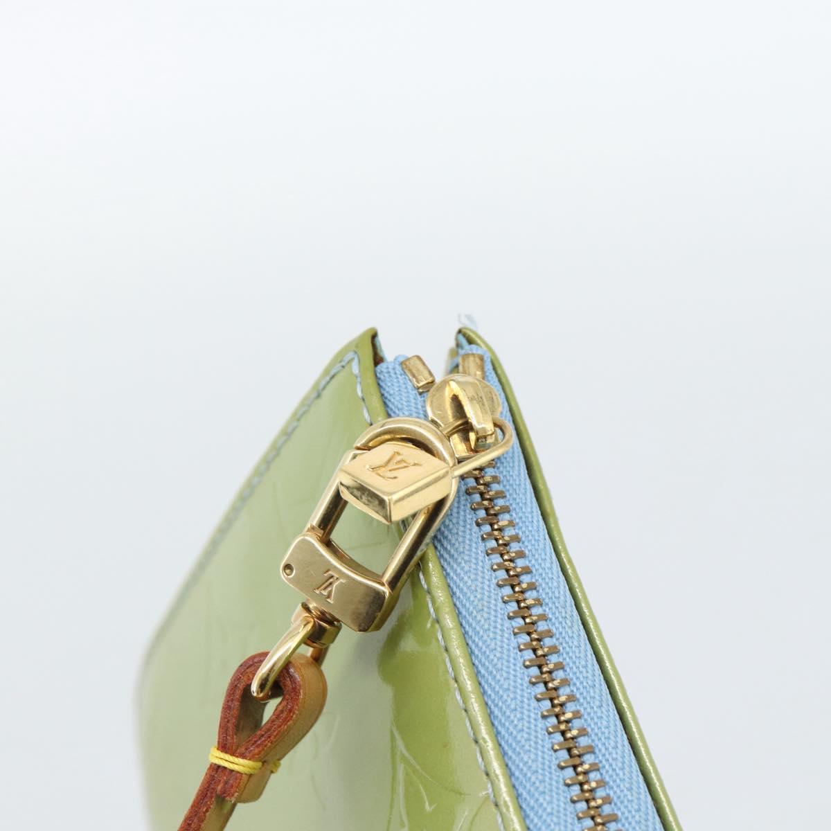 LOUIS VUITTON Monogram Vernis Lexington Pouch Baby Blue M91011 LV Auth ti3948