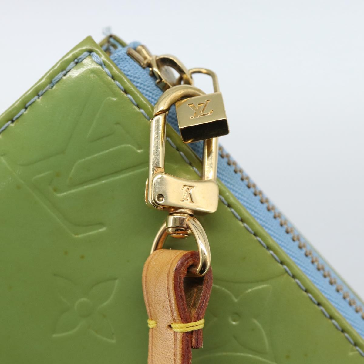 LOUIS VUITTON Monogram Vernis Lexington Pouch Baby Blue M91011 LV Auth ti3948