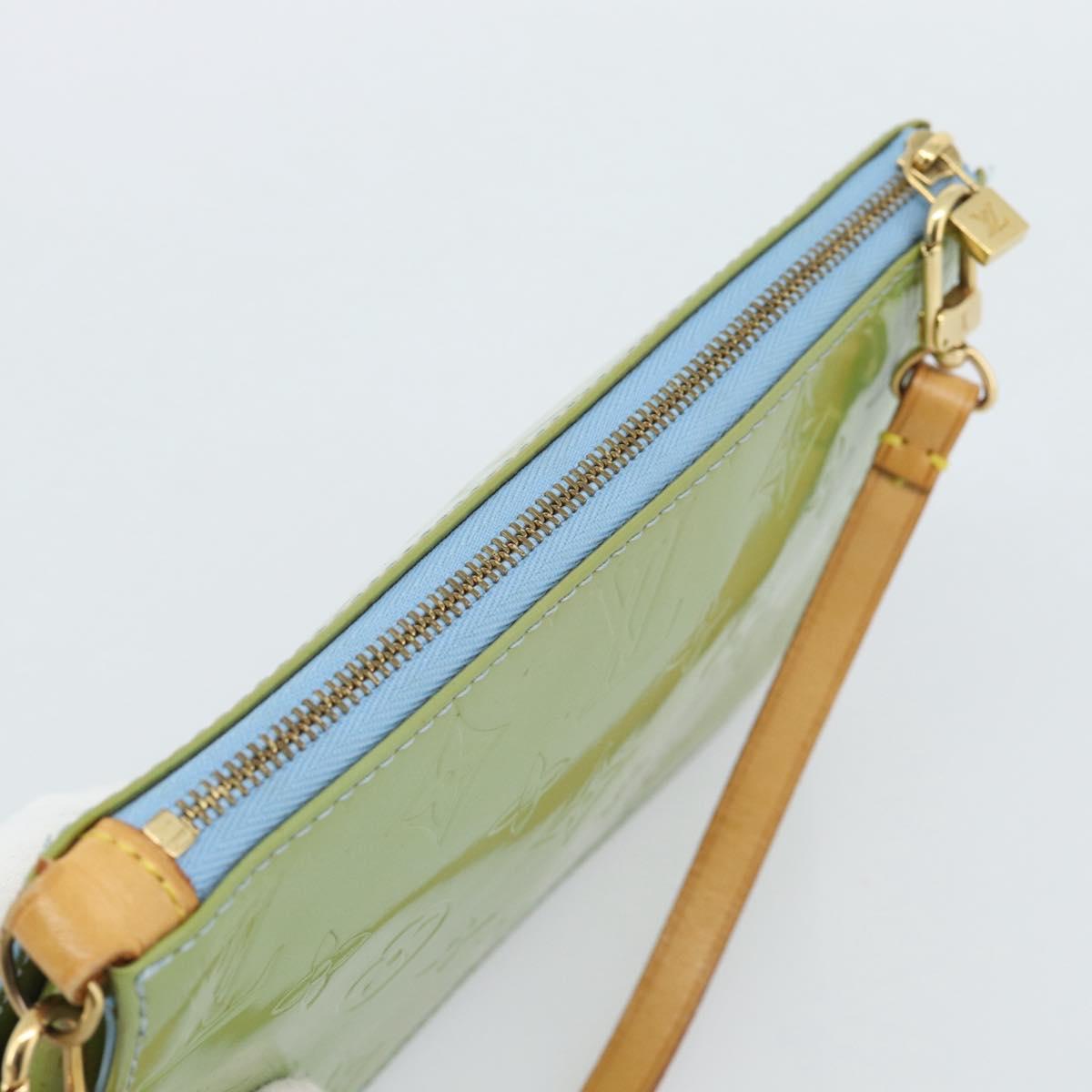 LOUIS VUITTON Monogram Vernis Lexington Pouch Baby Blue M91011 LV Auth ti3948