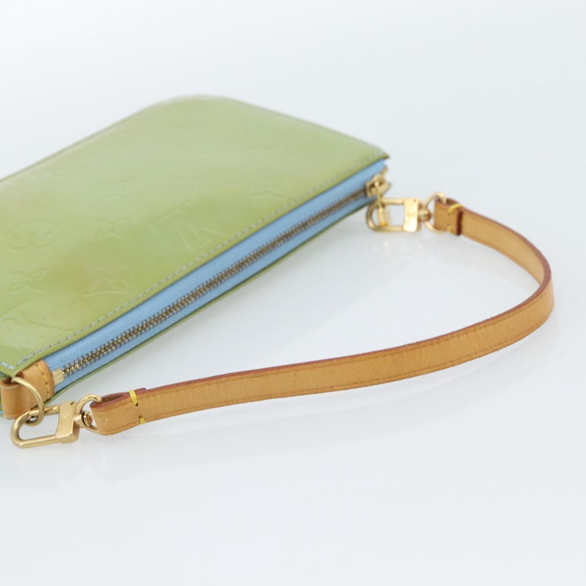 LOUIS VUITTON Monogram Vernis Lexington Pouch Baby Blue M91011 LV Auth ti3948