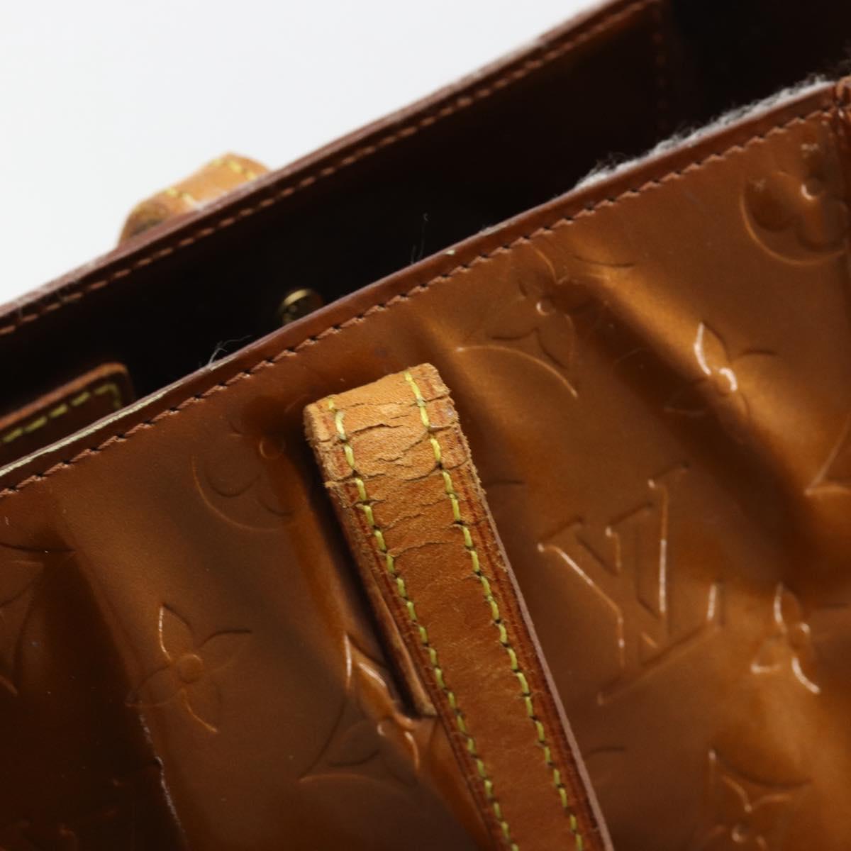 LOUIS VUITTON Monogram Vernis Reade MM Hand Bag Bronze M91143 LV Auth ti3949