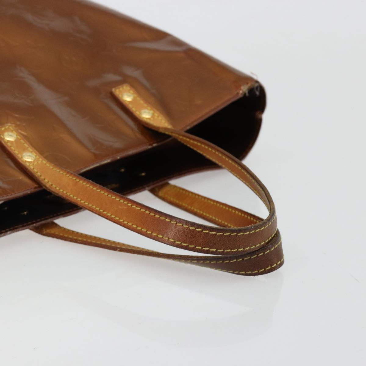 LOUIS VUITTON Monogram Vernis Reade MM Hand Bag Bronze M91143 LV Auth ti3949