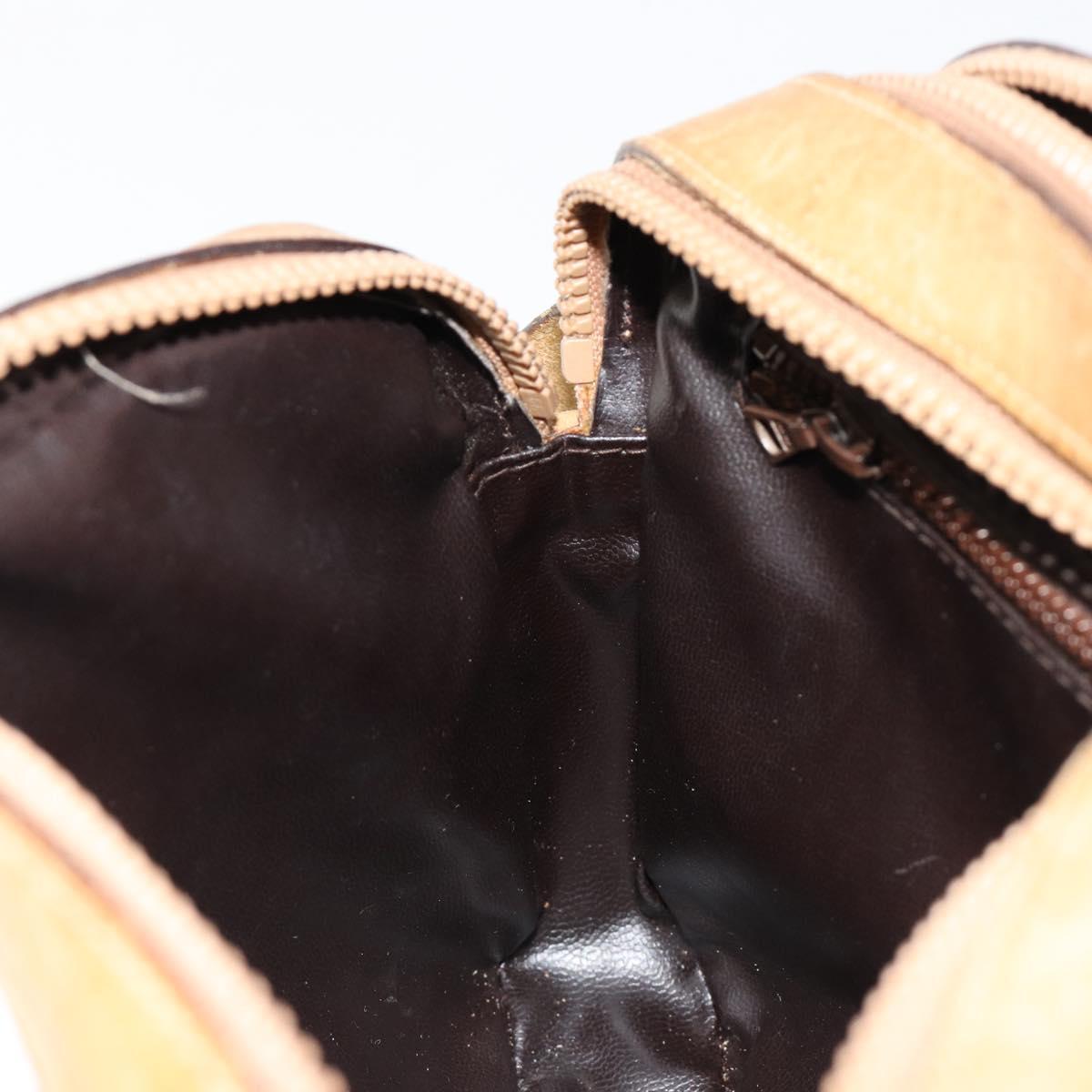 CELINE C Sulky Shoulder Bag Coated Canvas Beige Gold Auth ti3958