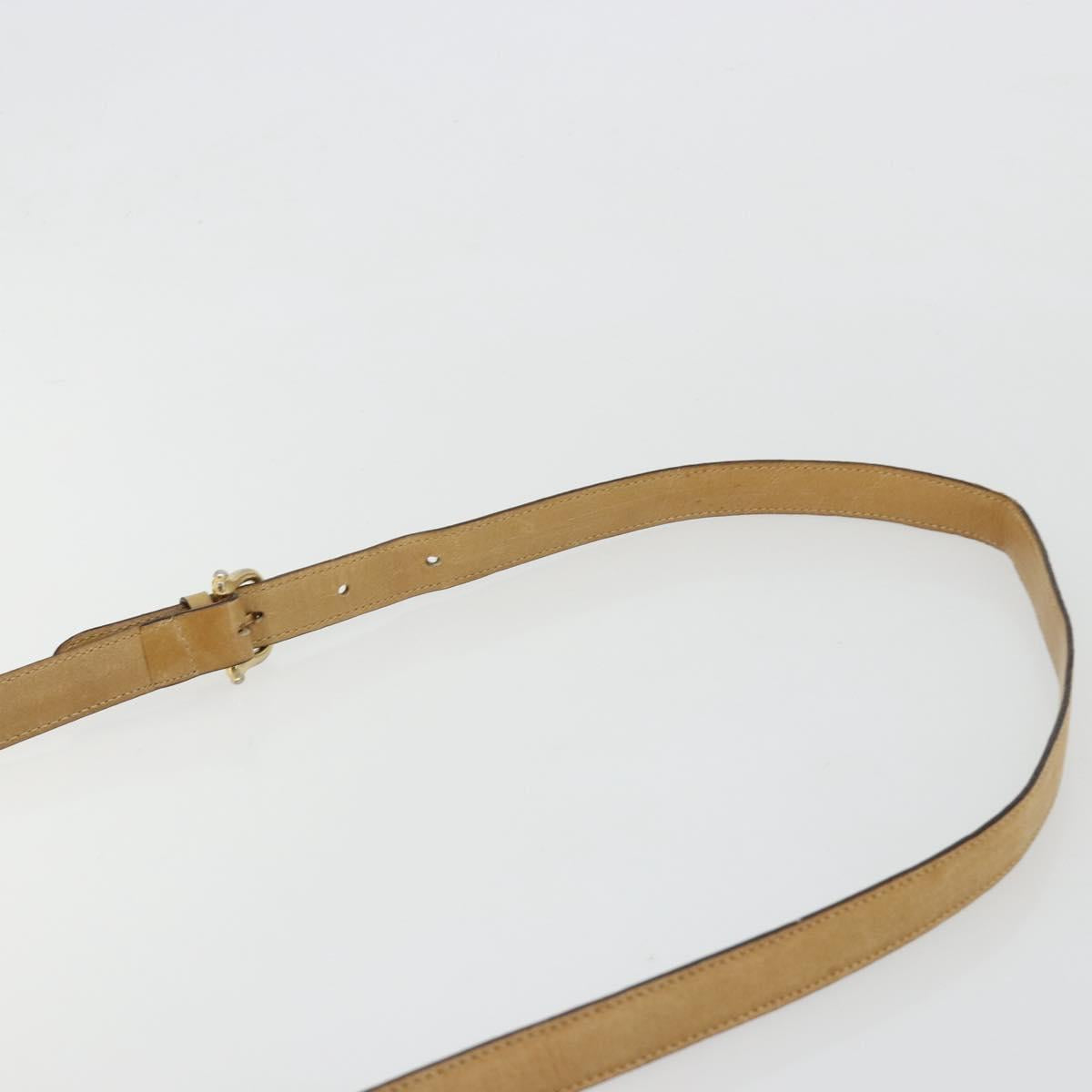 CELINE C Sulky Shoulder Bag Coated Canvas Beige Gold Auth ti3958