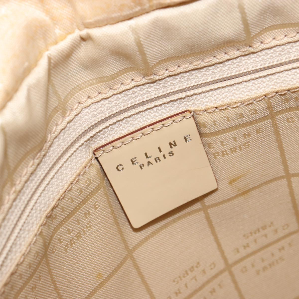 CELINE Tote Bag Canvas Beige Gold CC Auth ti3959