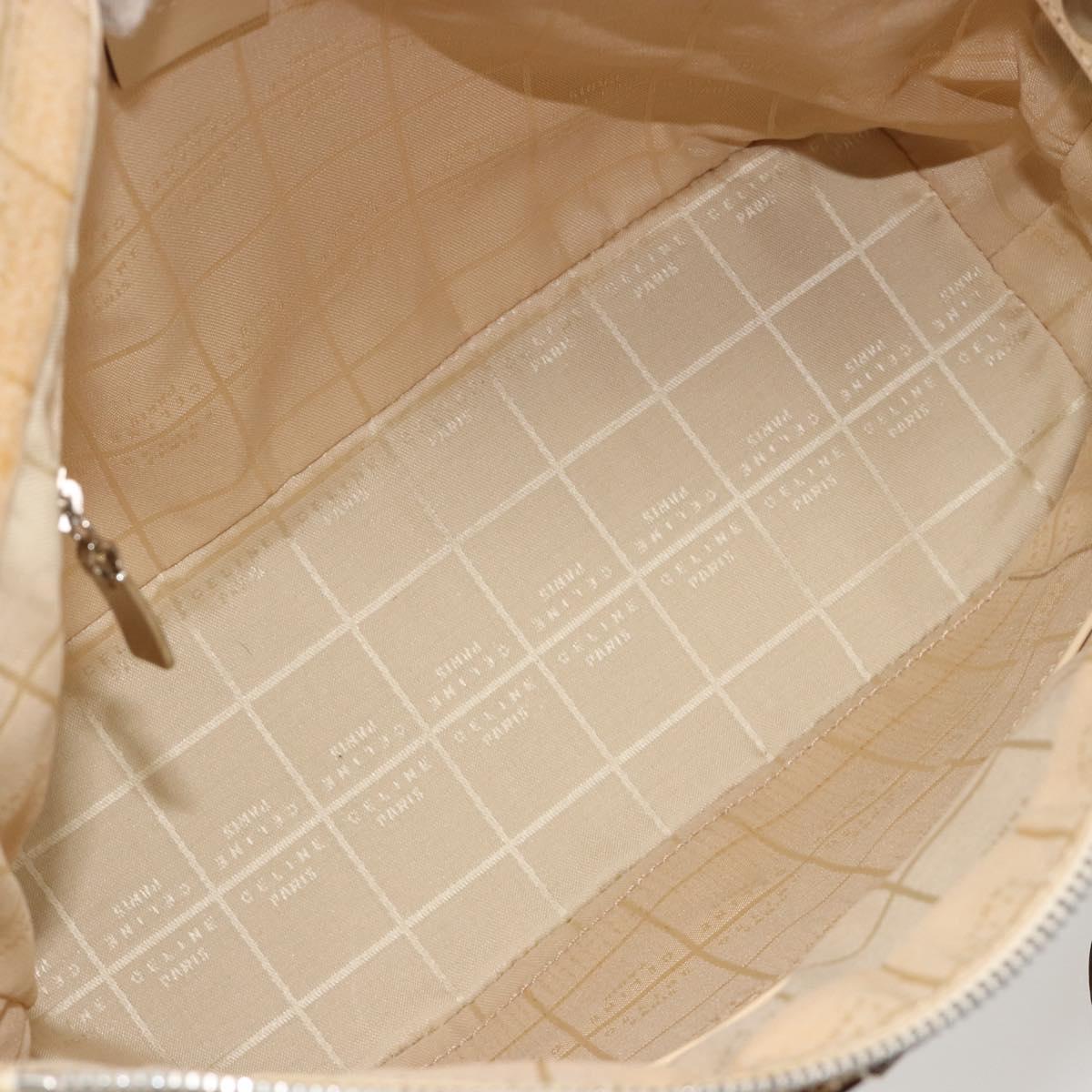 CELINE Tote Bag Canvas Beige Gold CC Auth ti3959